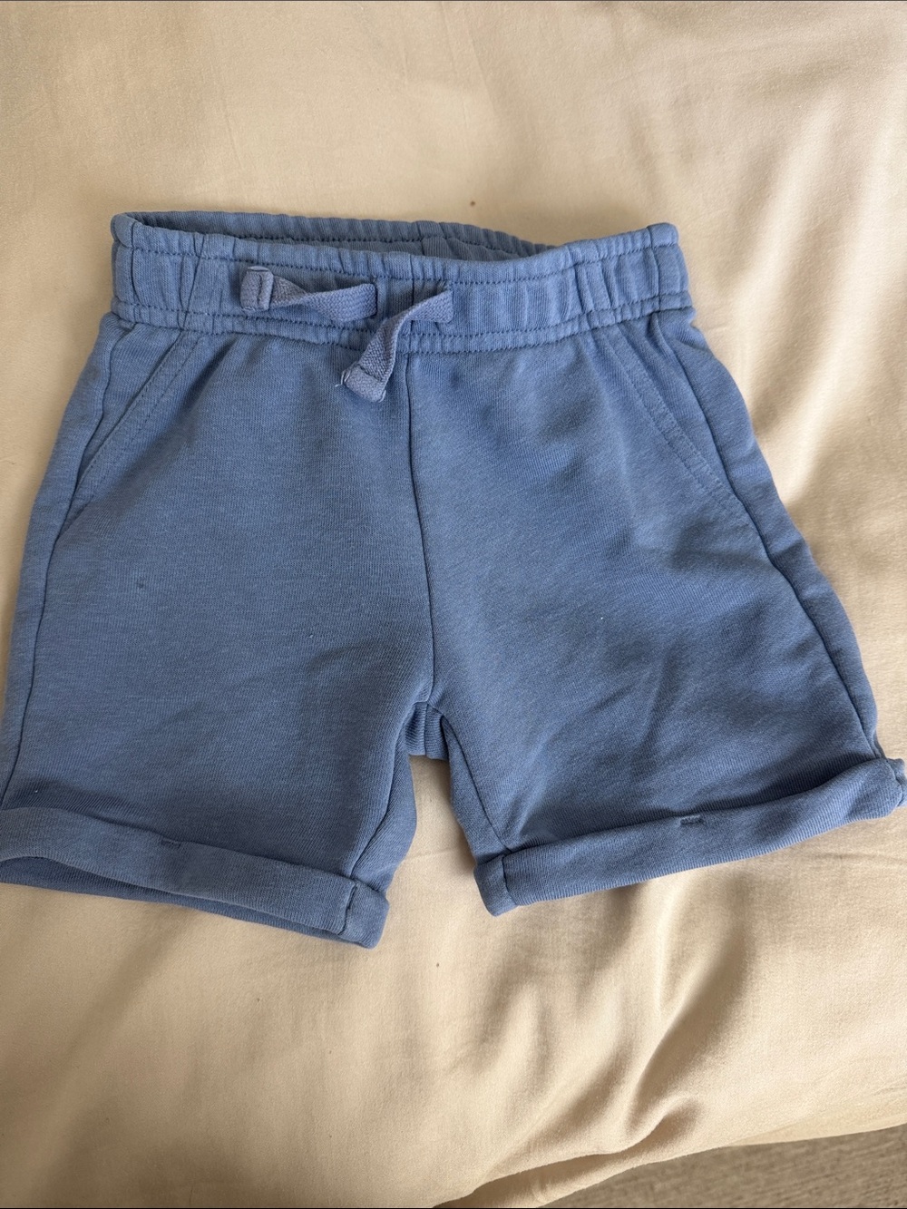 Kids Blue Drawstring Cotton Shorts